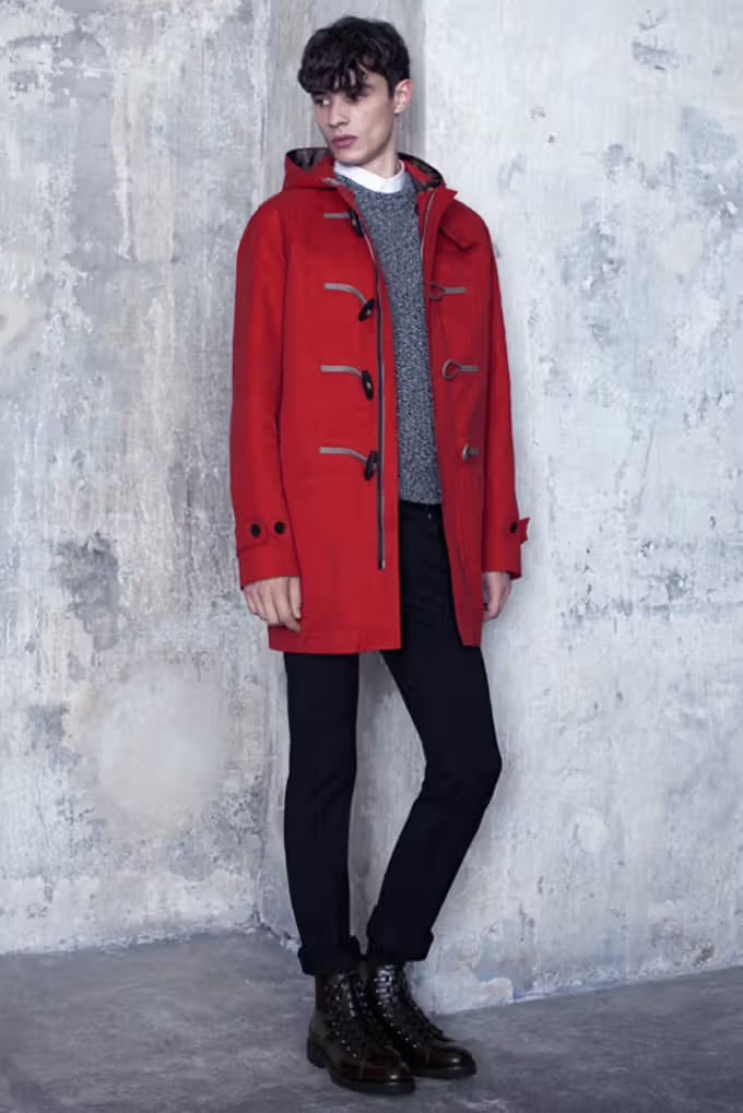 Dior Homme Kris Van Assche Red Military Duffle Coat Pre Fall 2014 - S