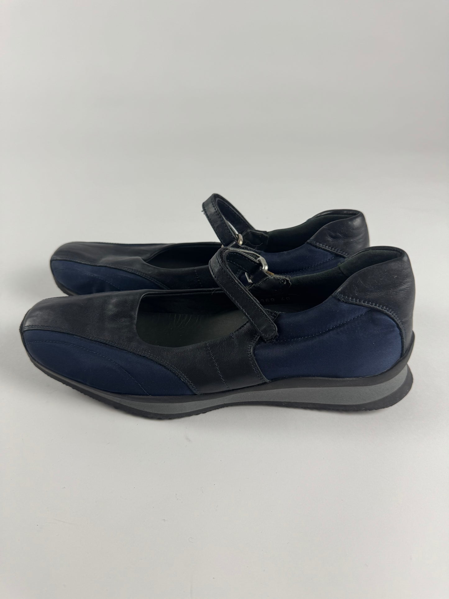 Prada Sport Platfrom Leather Patched Mary Jane Strapped Aero Shoes SS 2001 - 40 IT/41 EU