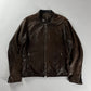 Louis Vuitton Brown Lambskin Leather Moto Zip Jacket SS 2007 - L