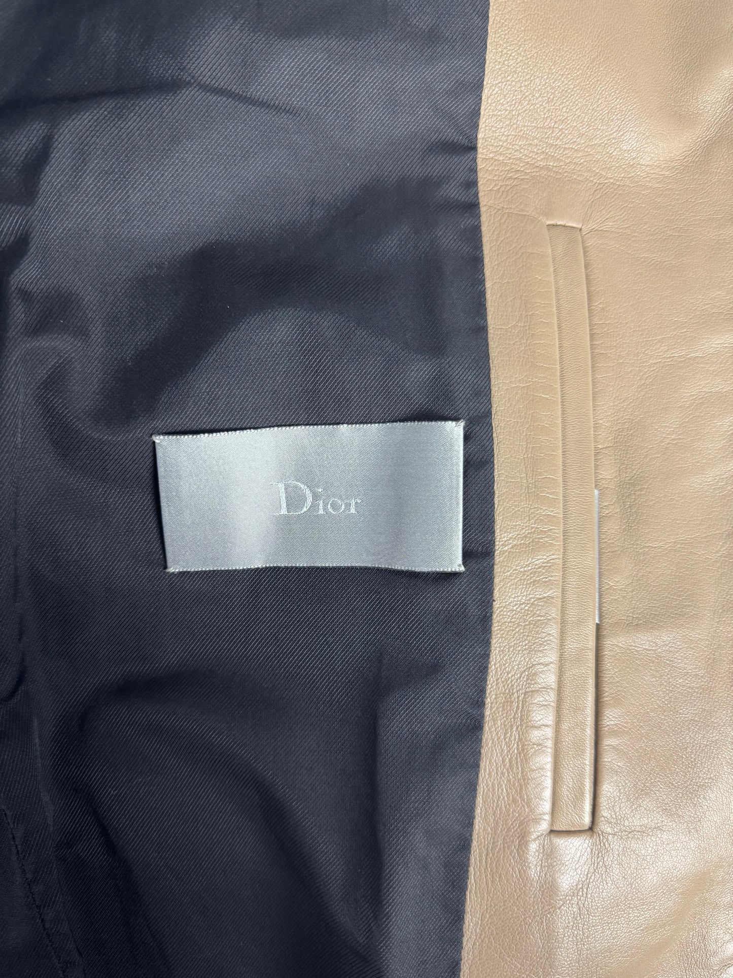 Dior Homme Camel Leather Bomber Varsity Jacket SS 2010 - L