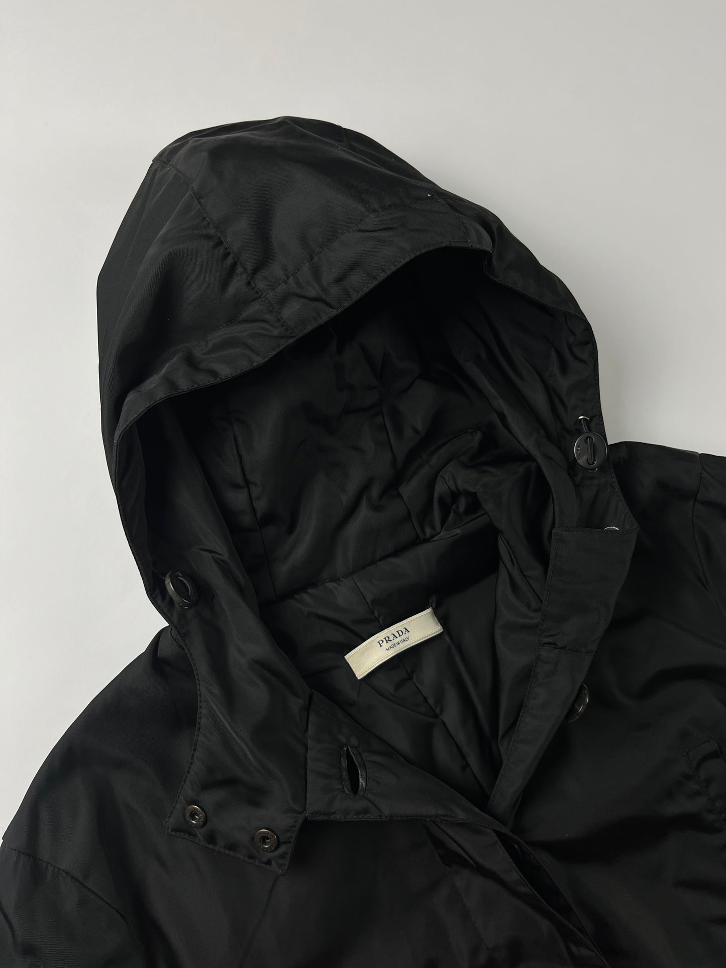 Prada Incognito Leather Details Windbreaker Coat 2000s - M