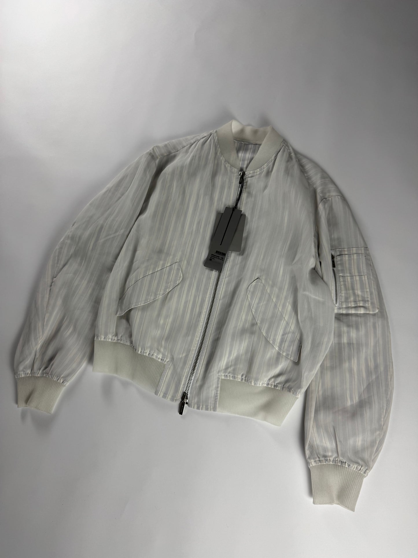 Dior Homme Kim Jones Striped Silk Organza Bomber Jacket SS 2019 - M