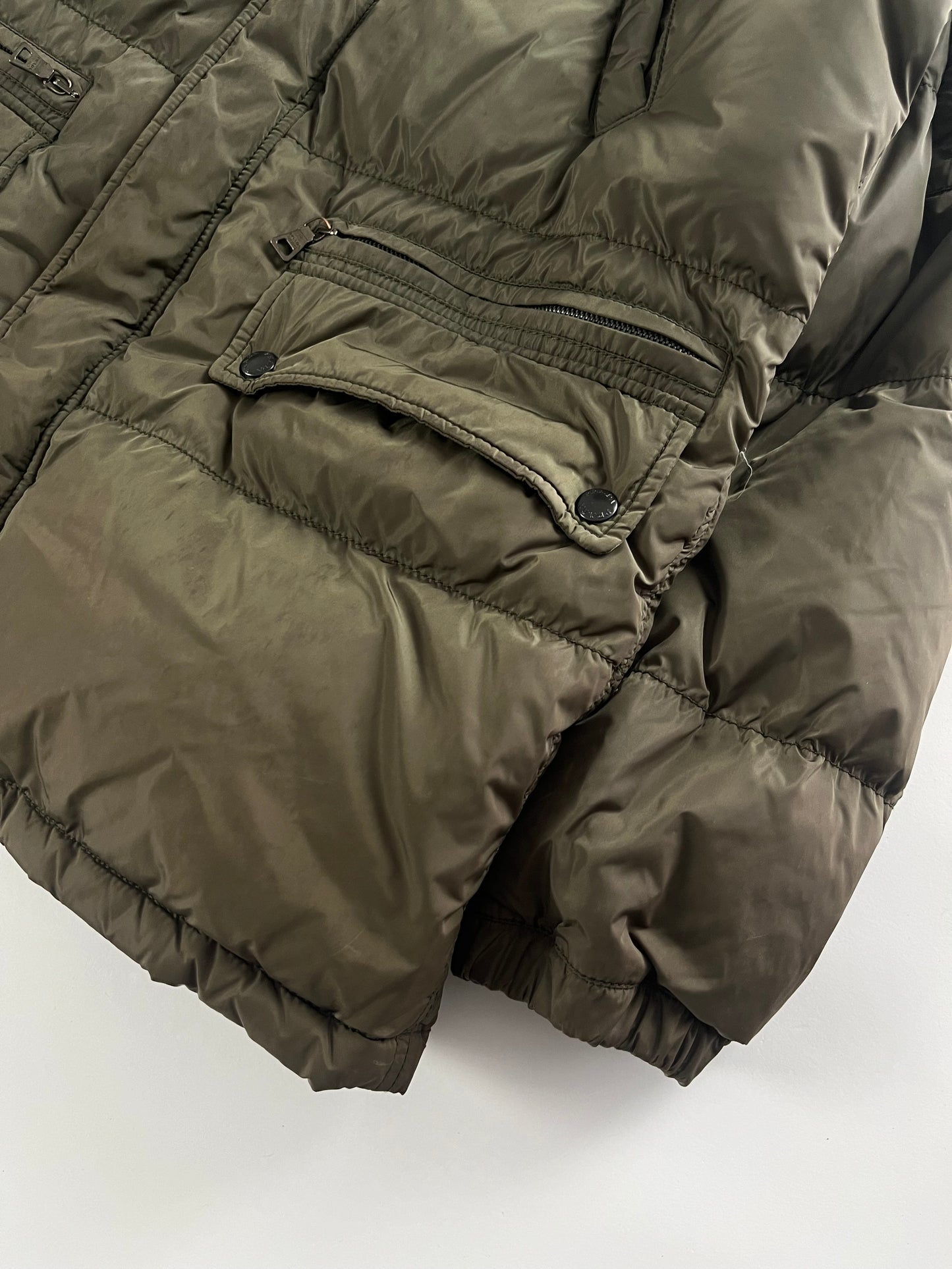 Prada Ski Fur Hooded Puffer Long Down Jacket - M