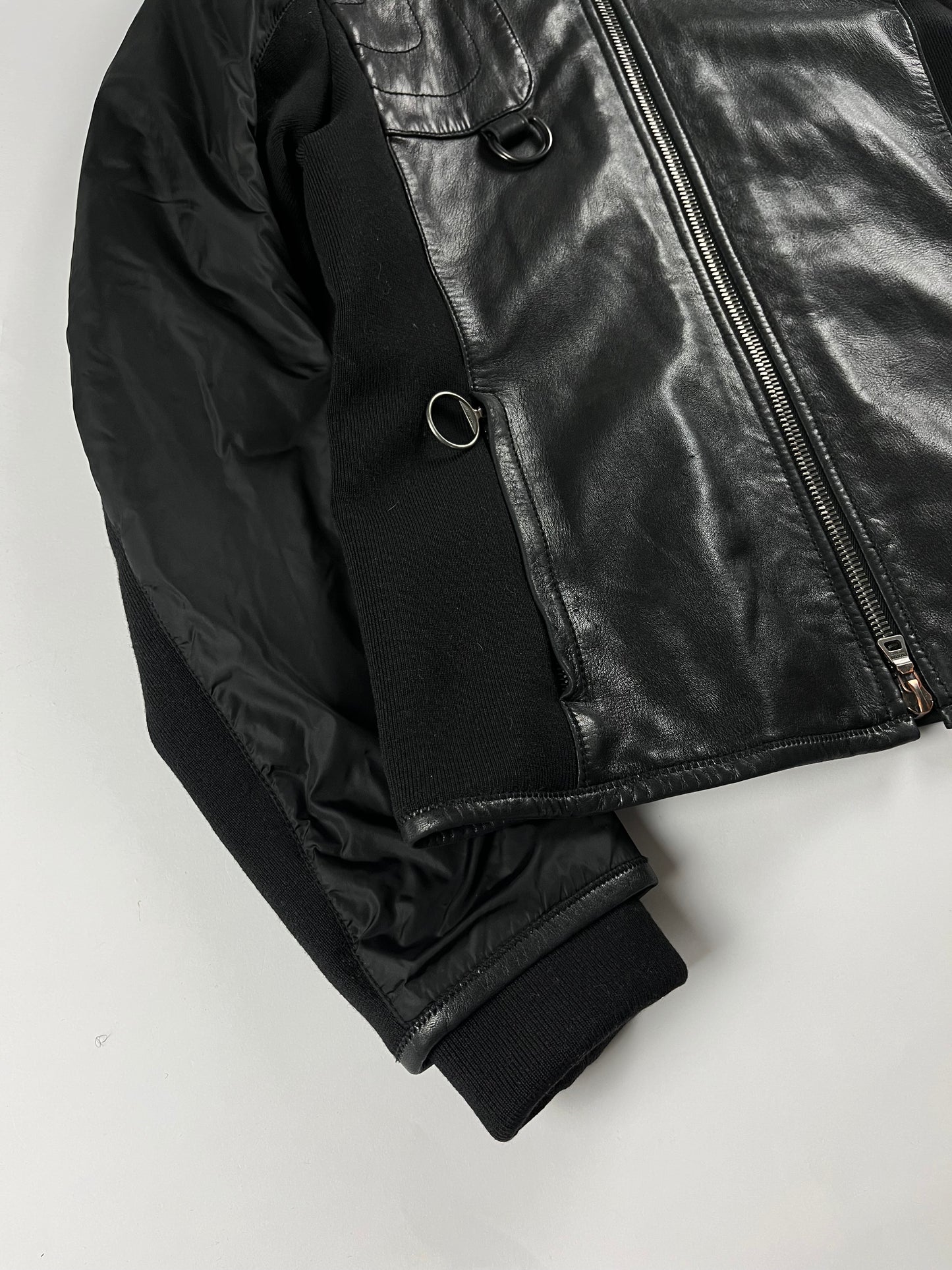 Prada Wool Leather Turtleneck Jacket - S