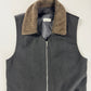 Dries Van Noten Black Wool Gilet Vest Sherpa Effect Collar - M