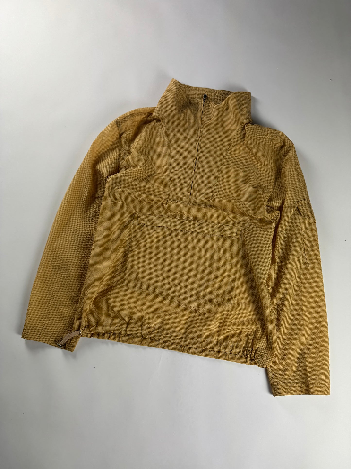 Hermès Sample Front Pocket Soft Textured Sand Turtleneck Half Zip Jacket SS 2020 - M
