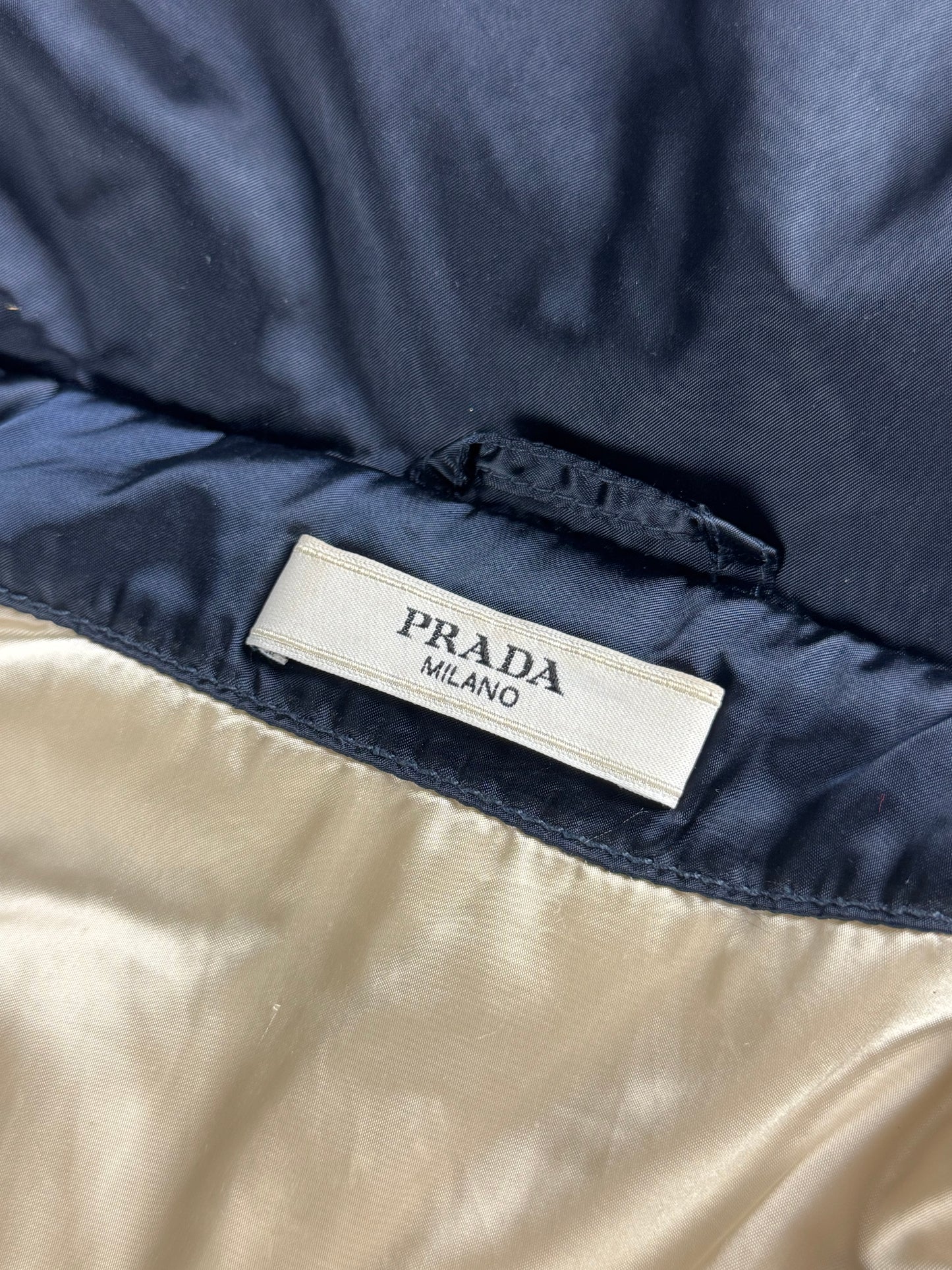 Prada Milano Triangle Logo Navy Puffer Turtleneck Jacket FW 2010 - S