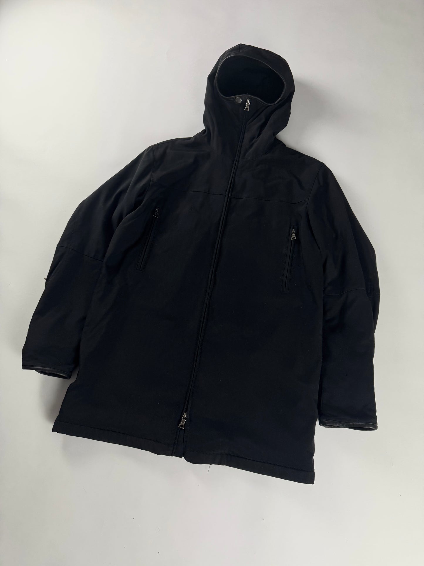 Prada Linea Rossa Black Balaclava Riot Long Jacket FW 1999 - M