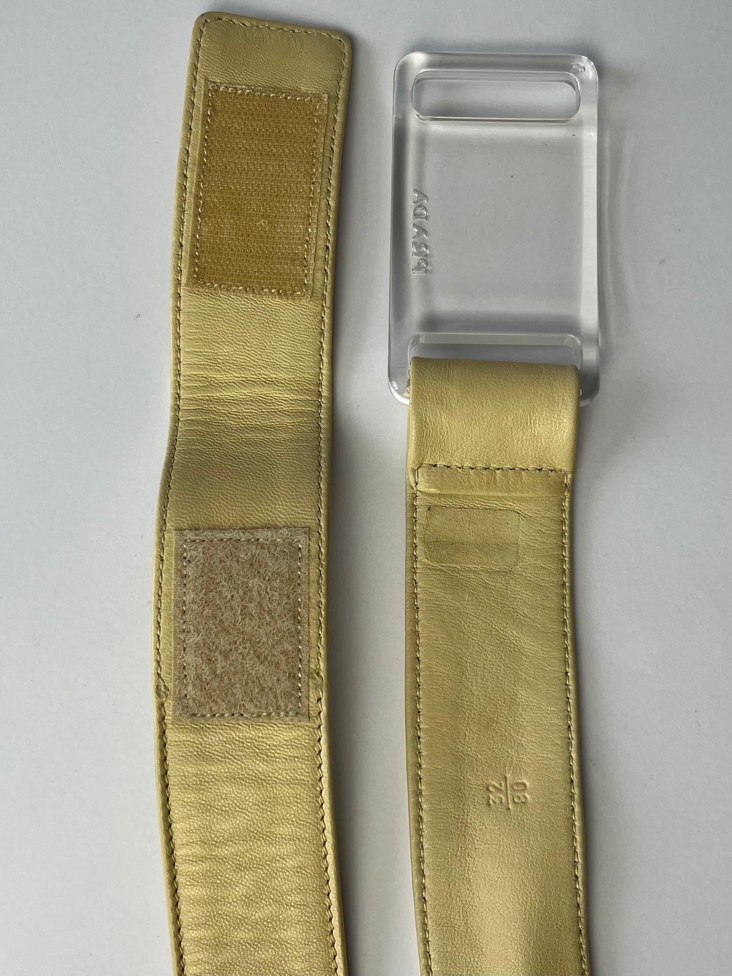 Prada Cream Leather Translucent Belt FW 1999 - 80 cm