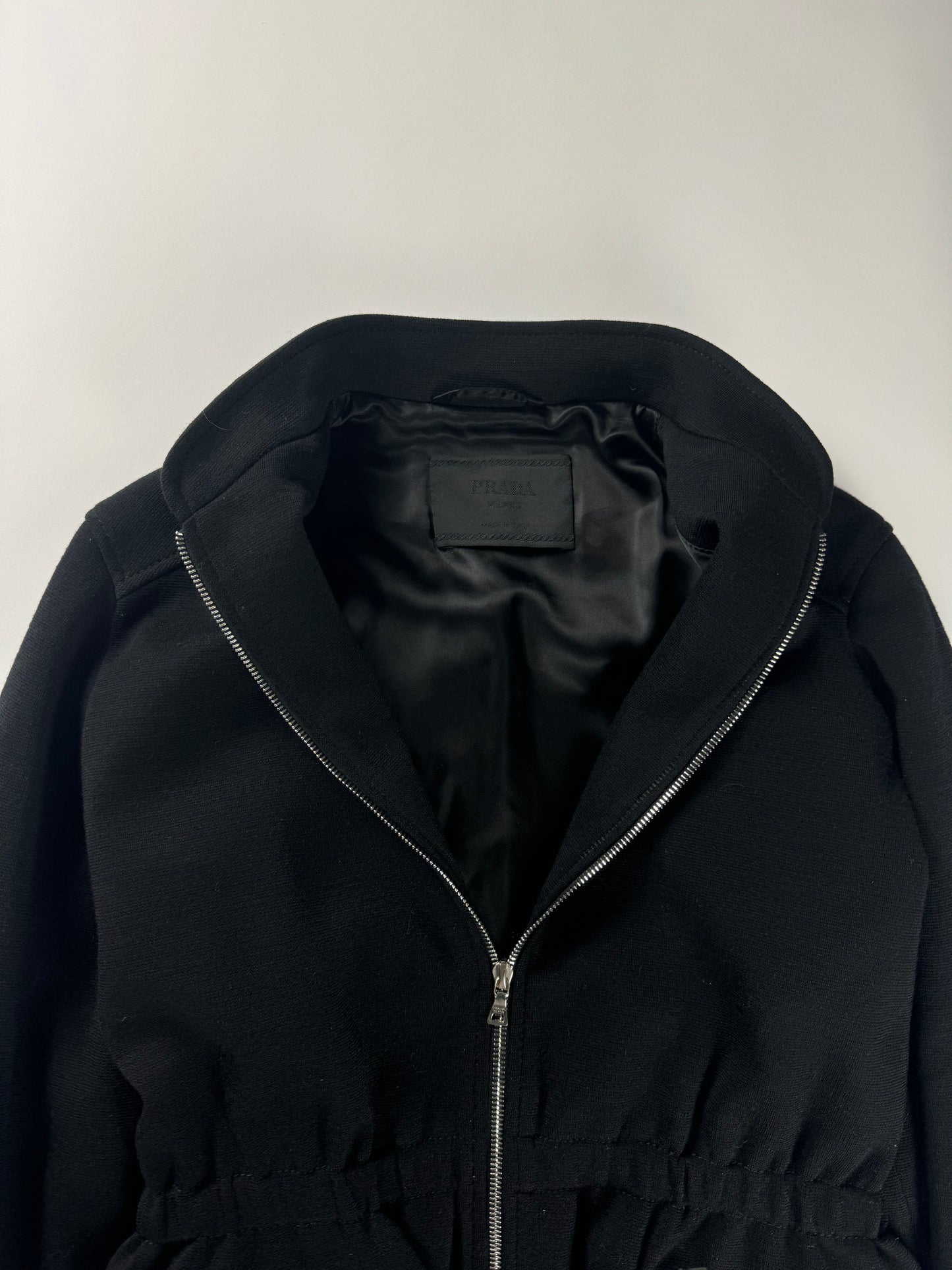 Prada Black Drawstring Zipper Jacket FW 1997 - M