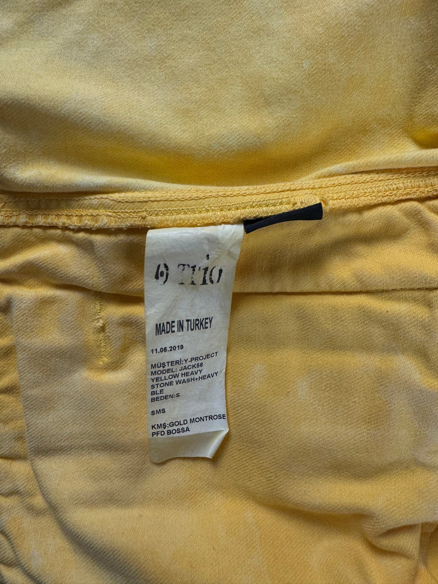 Y/Project Sample Yellow Denim Double Stone Wash Seam Jacket SS 2020 - S