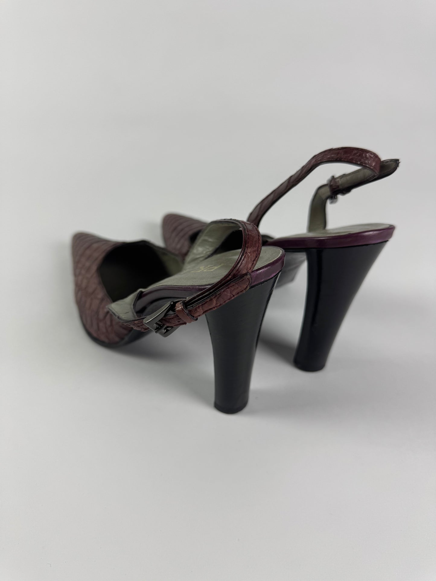 Prada Crocodile Leather Effect Pumps Heels 2000s - 38 IT/39 EU