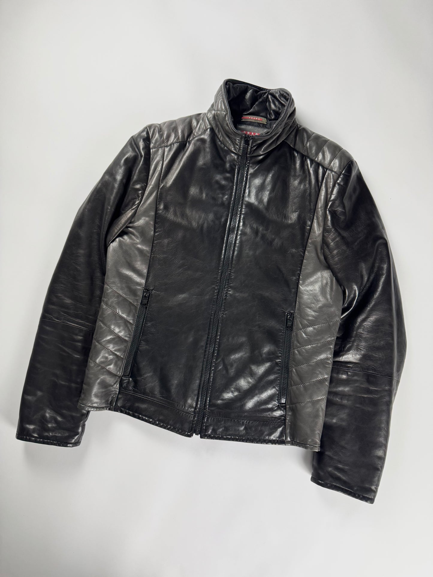 Prada Linea Rossa Astro Dark Leather Jacket FW 2008 - M