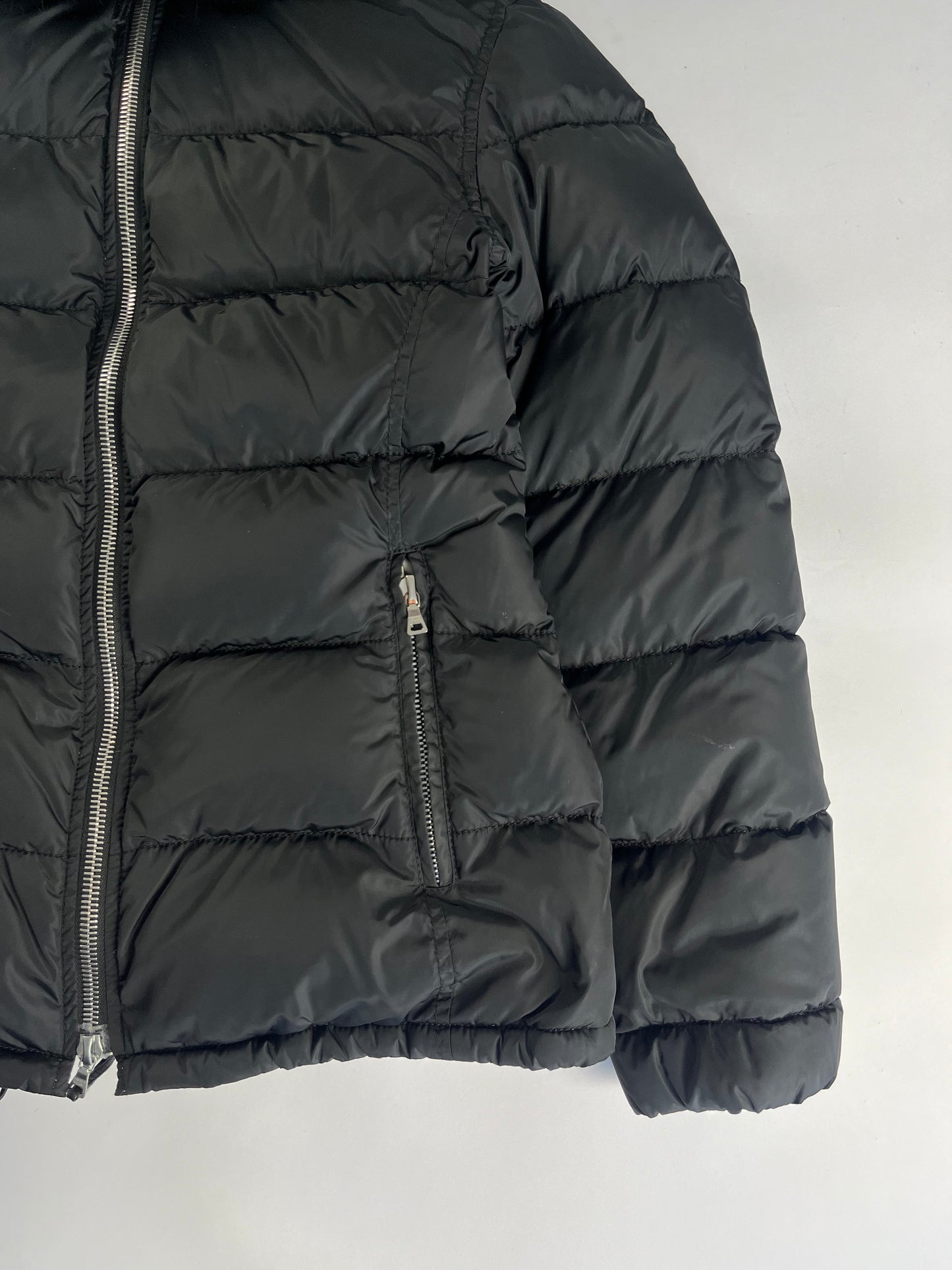 Prada Fur Hooded Puffer Jacket 2000s - S