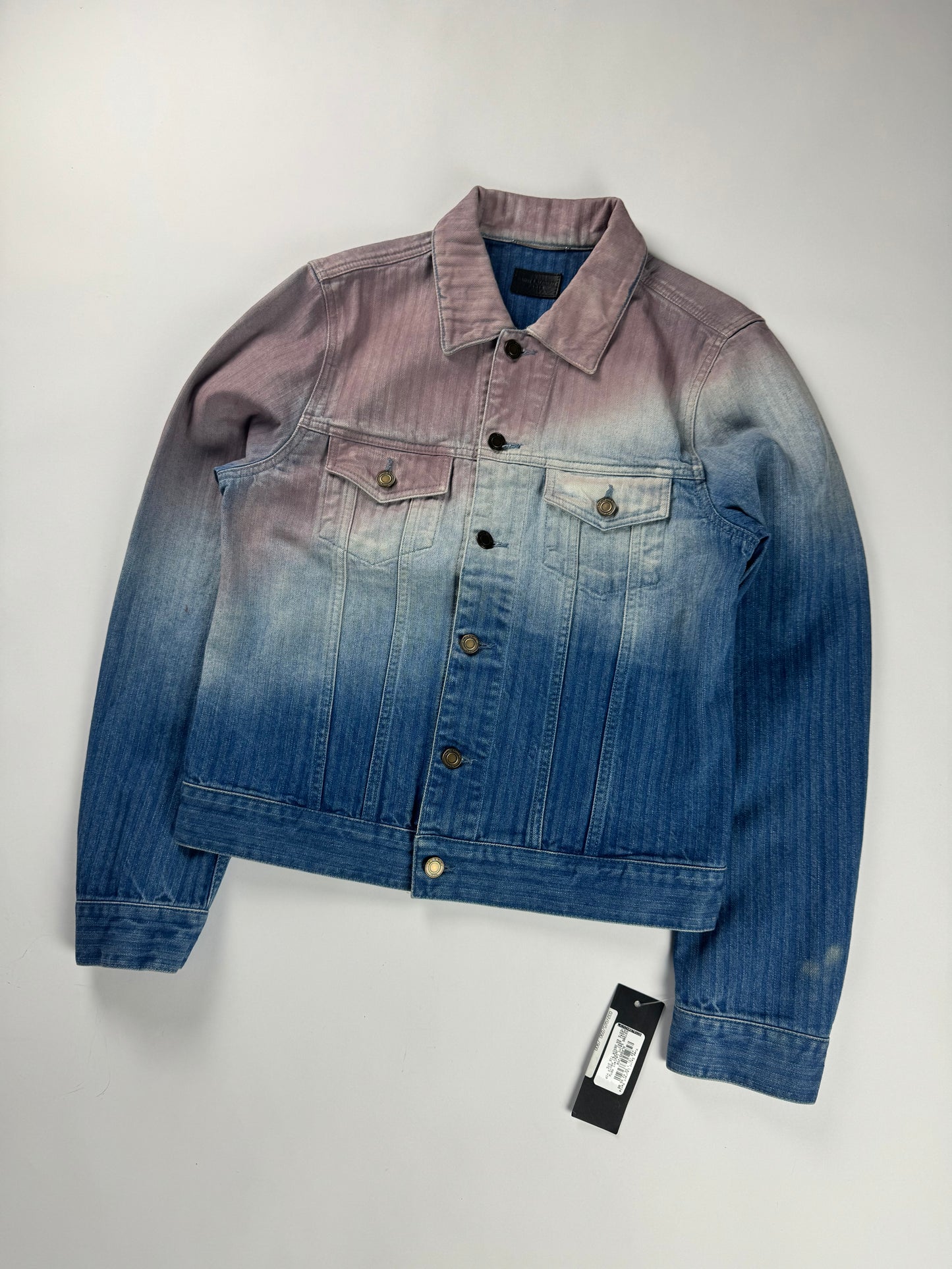 Saint Laurent Sample Tie & Dye Gradient Effect Denim Jacket SS 2021 - S