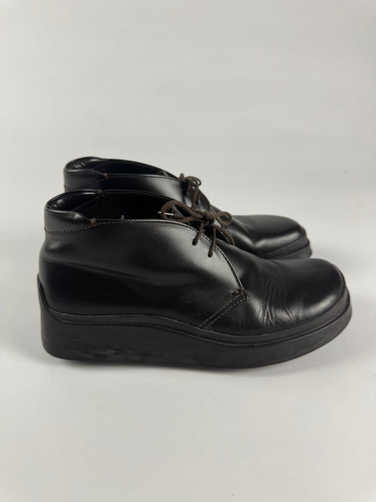 Prada Leather Platform Laced Loafers FW 1999 - 41 EU