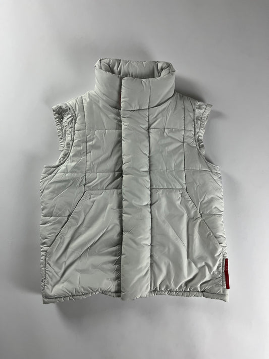 Prada Linea Rossa White Puffer Gilet 2000s - M