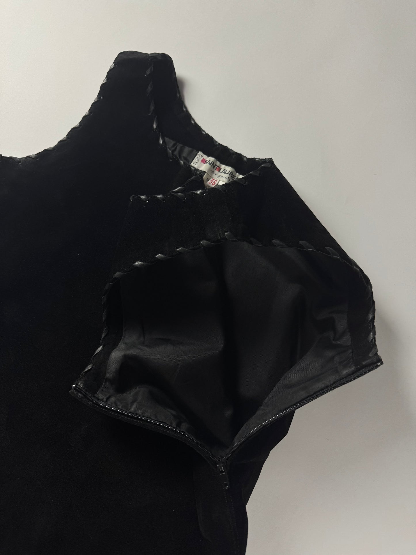 Yves Saint Laurent Suede Leather Sewing Tank Top 1990s - S