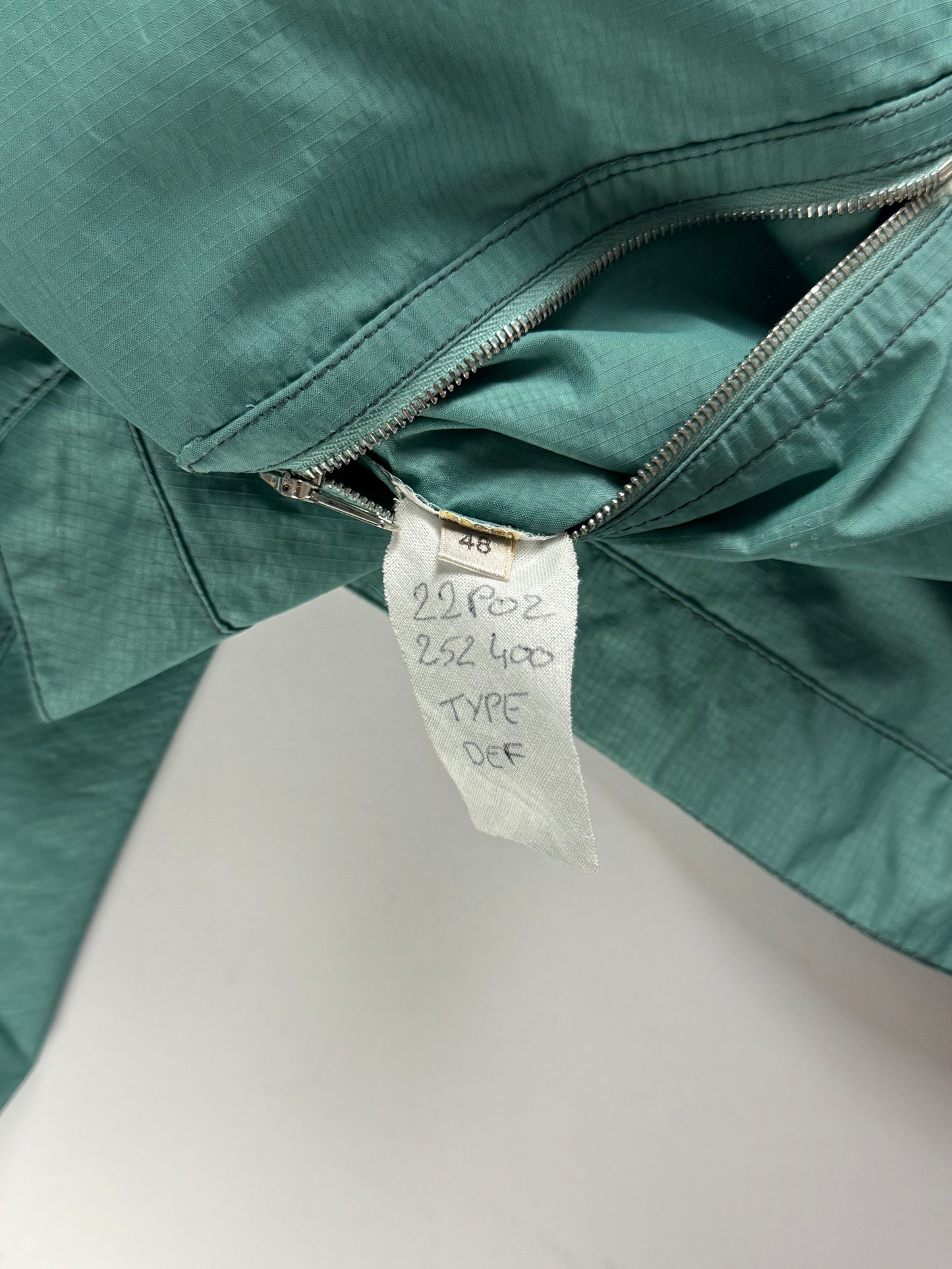 Hermès Sample Turquoise Lightweight V Neck Blouson Exposed Stitching SS 2022 - M