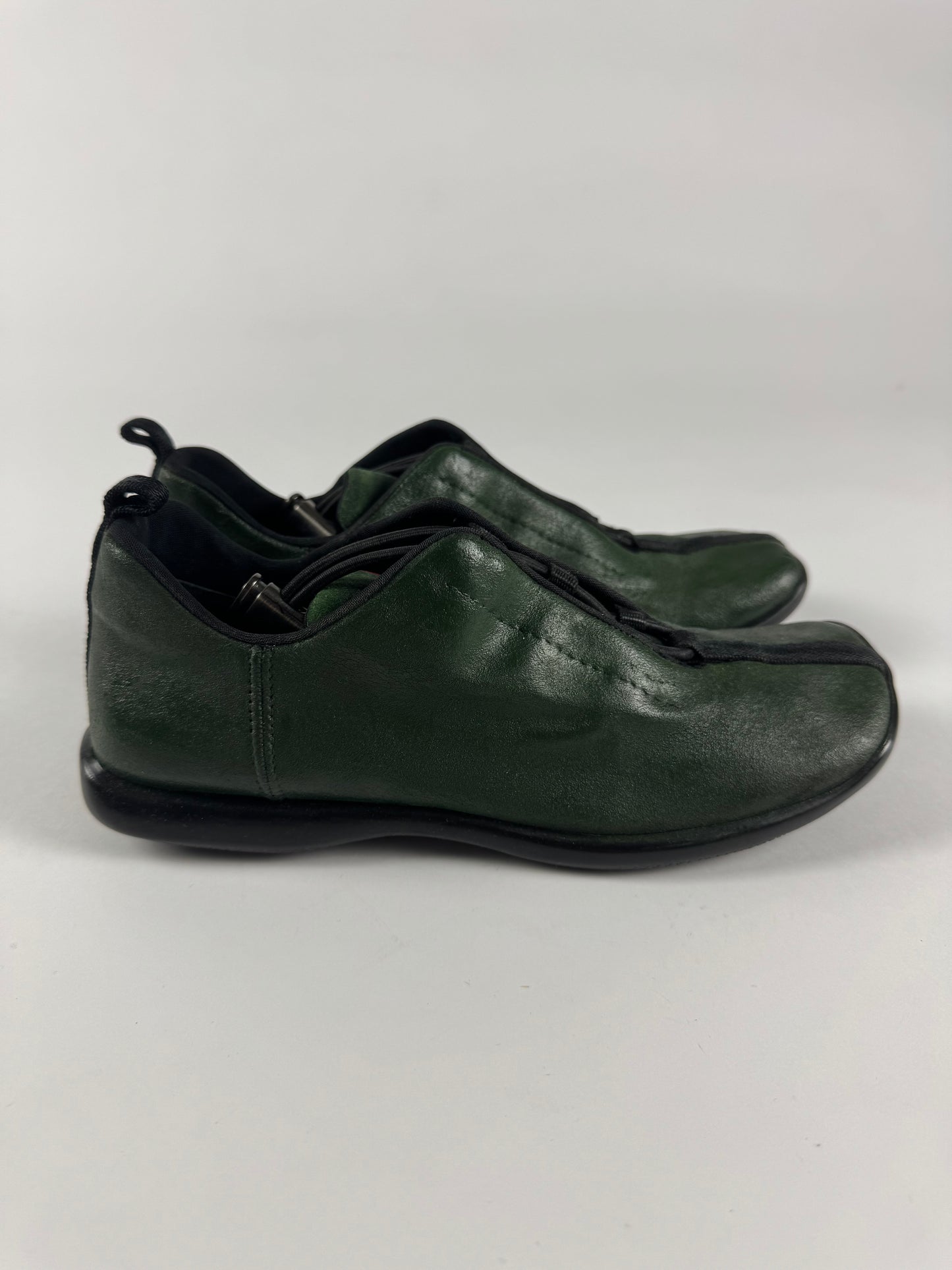Prada Linea Rossa Green Leather Shoes FW 1999 - 37,5 IT/38,5 EU