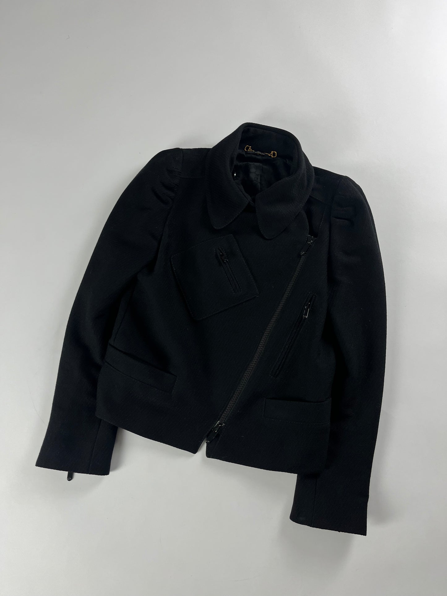 Gucci Black Premium Wool Asymmetrical Jacket FW 2007 - S