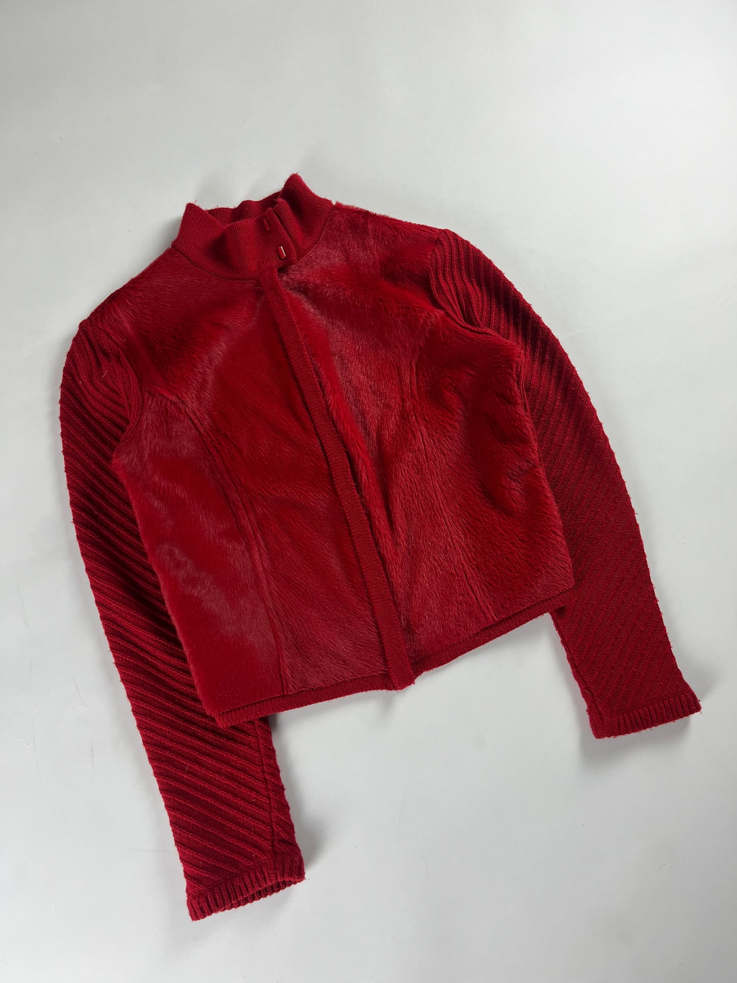 Celine Sample Red Pony Hair Cashmere Jacket FW 1999 - XS