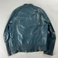 Prada Turquoise Blue Leather Motor Jacket FW 2014 - L/XL