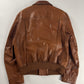 Gucci Tom Ford Camel Brown Monogram Leather Bomber Jacket 2000s - XL