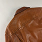 Gucci Tom Ford Camel Brown Monogram Leather Bomber Jacket 2000s - XL