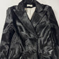 Givenchy Black Ponyhair Calf Hair Double Breasted Flared Midi Coat 2010s - S