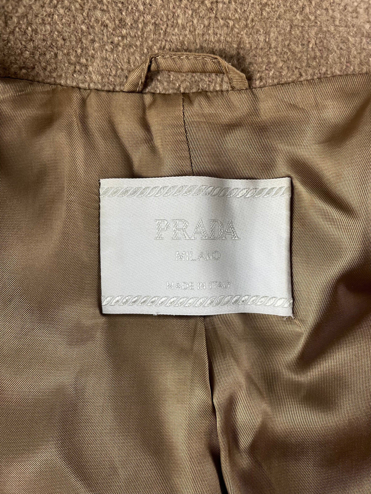 Prada Camel Leather Details Belted Collar Blazer FW 1999 - S