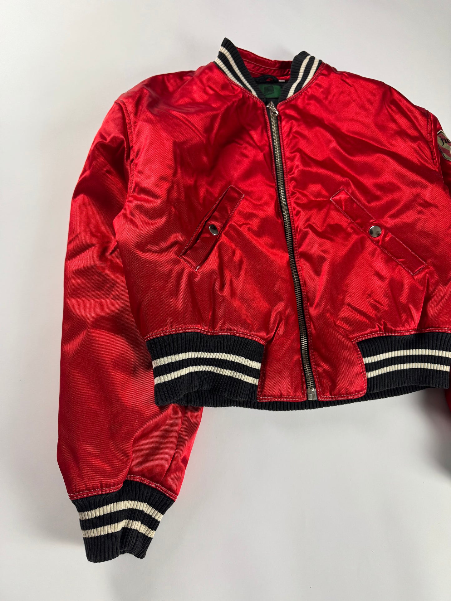 Jean Paul Gaultier Red Cropped Bomber Jacket 2010s - S