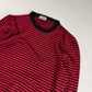 Christian Dior Red Black Marinière Stripe Wool Elasticated Waist Knit Crewneck Sweater SS 2017 - M