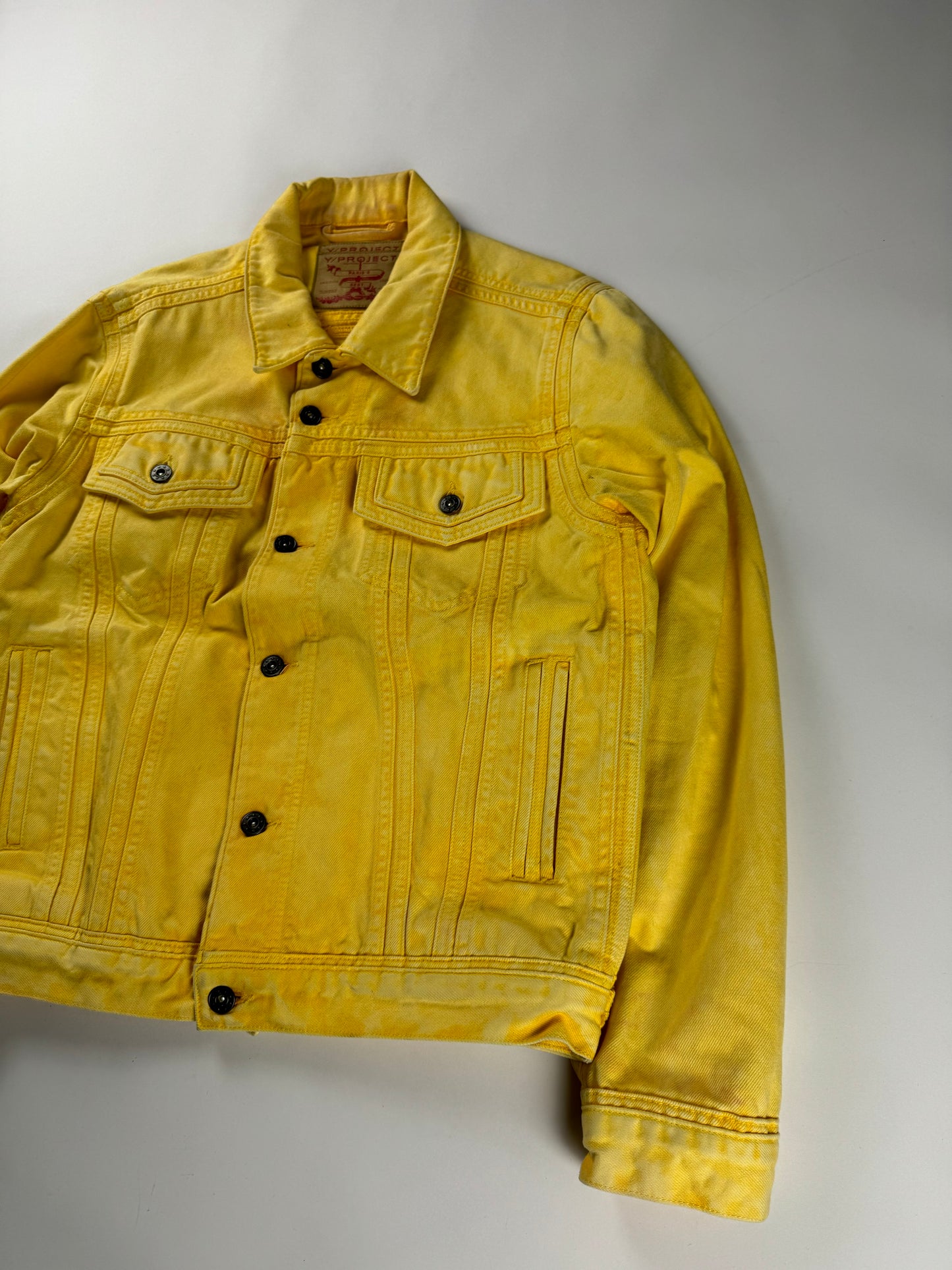 Y/Project Sample Yellow Denim Double Stone Wash Seam Jacket SS 2020 - S