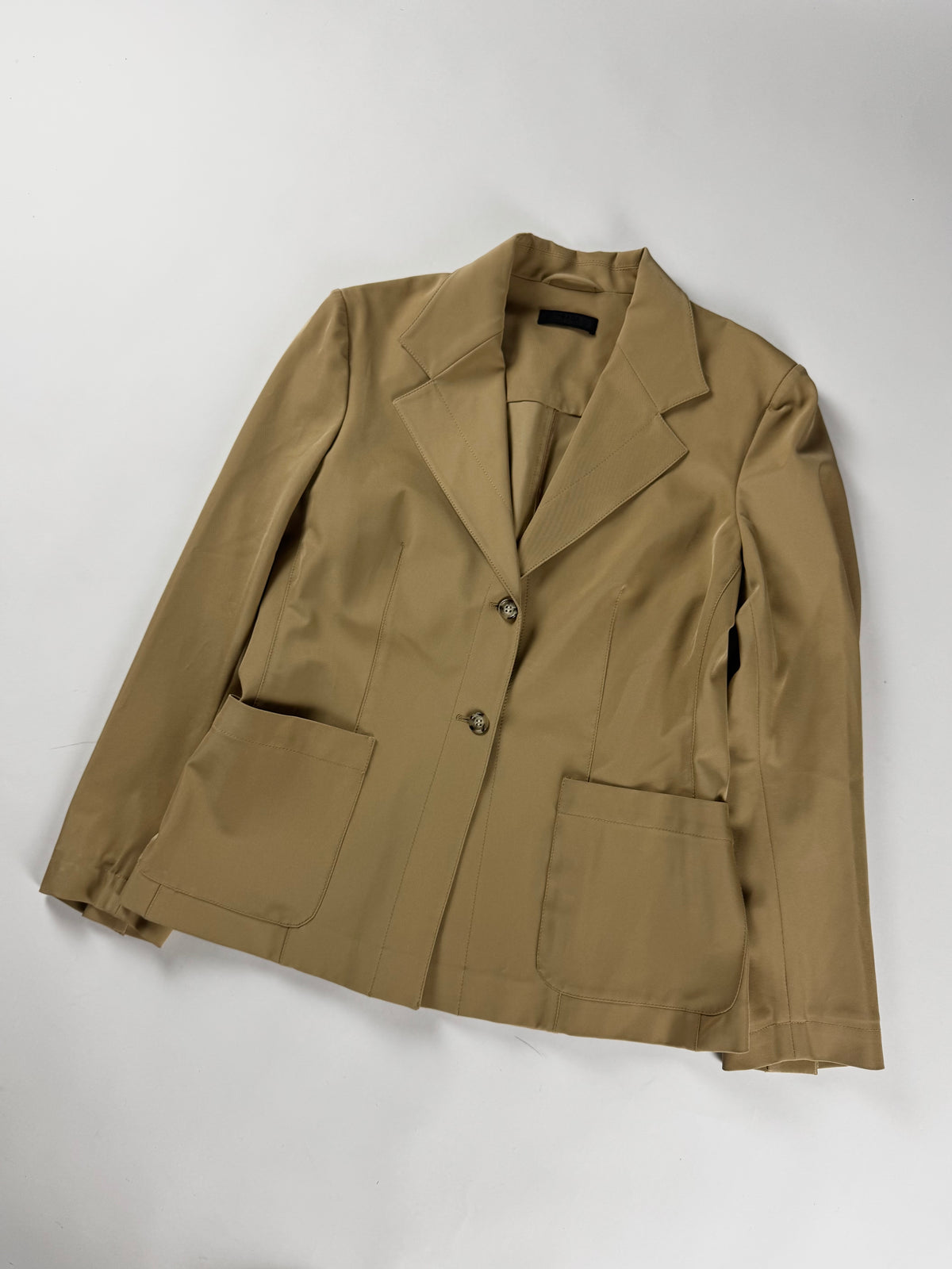 Prada Camel Minimalist Tailored Blazer 1990s - S