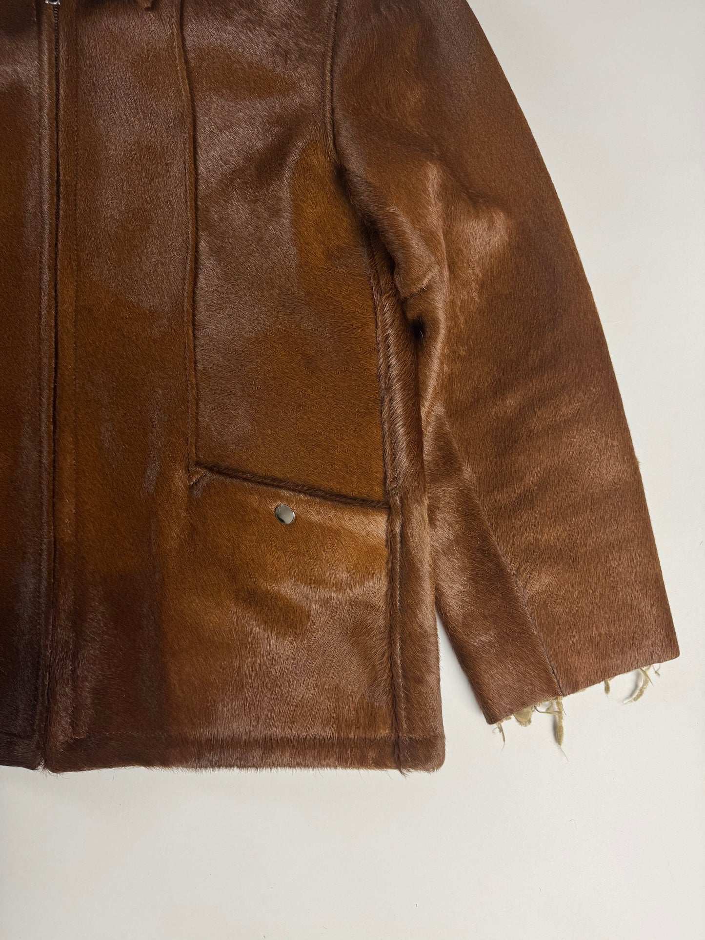 Our Legacy Raw Edges Brown Pony Hair Leather Jacket FW 2013 - S