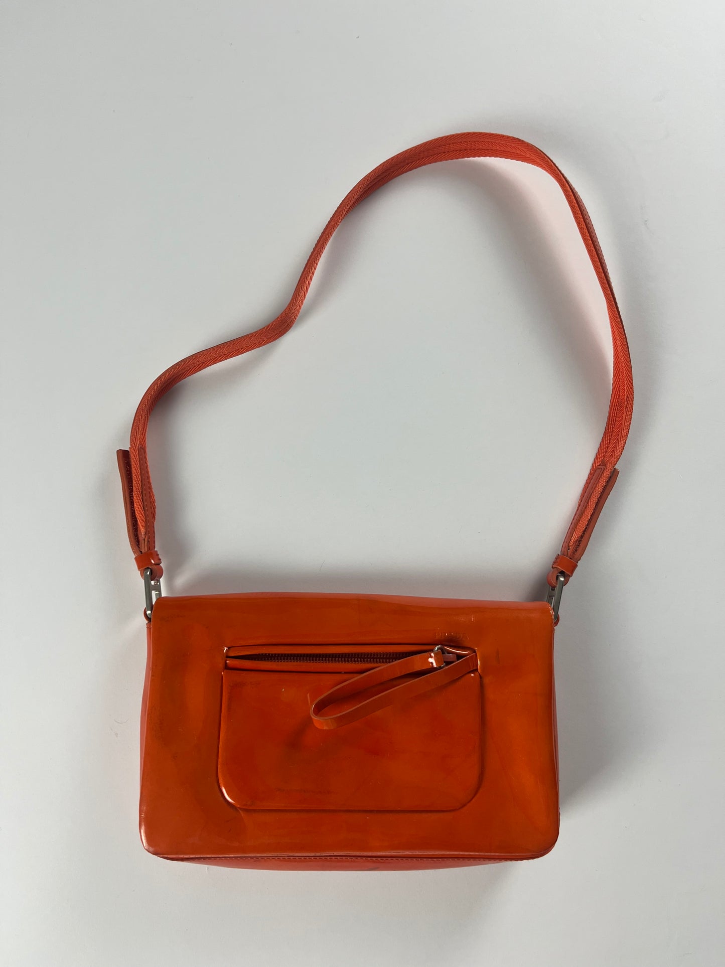 Prada Patent Orange Shoulder Bag FW 1999 - OS