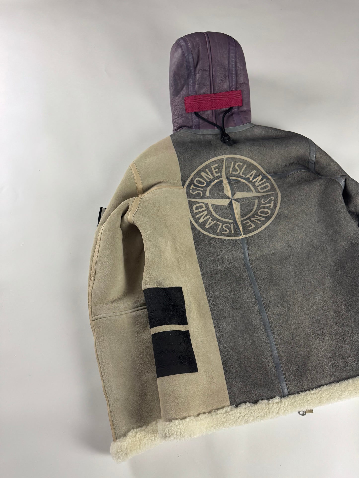 Stone Island Hand Sprayed Shearling Leather Jacket FW 2020 - M