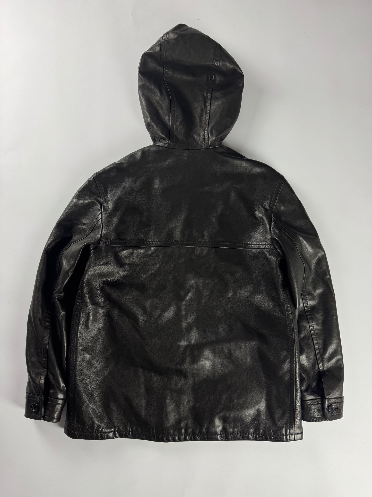 Prada Inside Fur Hooded Leather Jacket FW 1996 - S