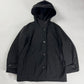 Prada Black Hooded Button Front Parka Coat 2000s - S
