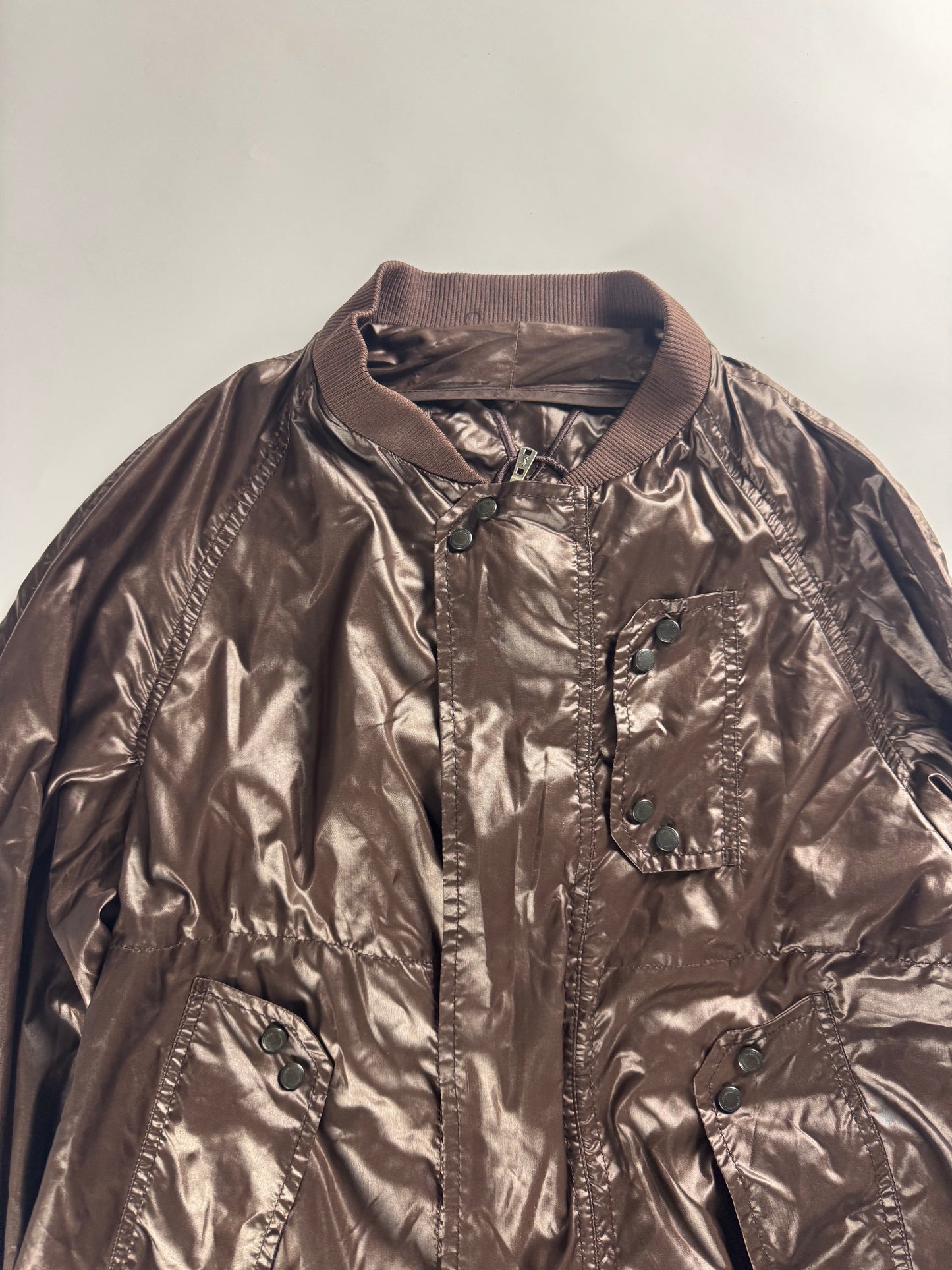 Yves Saint Laurent Rive Gauche Brown Nylon Bomber Jacket FW 2003 - M
