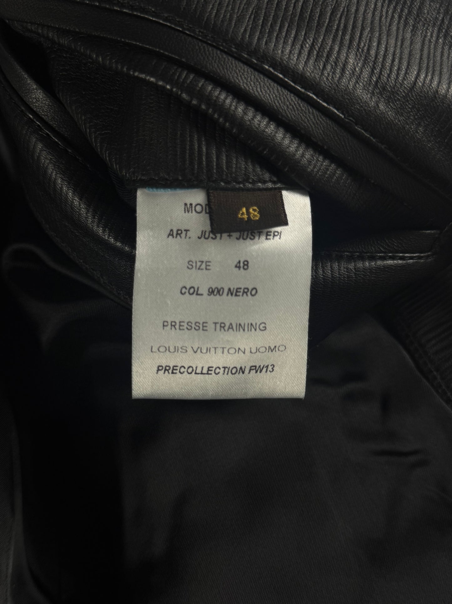 Louis Vuitton Sample Black Wool Sleeves Epi Leather Bomber Jacket Pre Fall 2013 - M