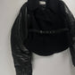 Balenciaga Dark Leather Sleeves Peplum Black Jacket FW 2002 - S