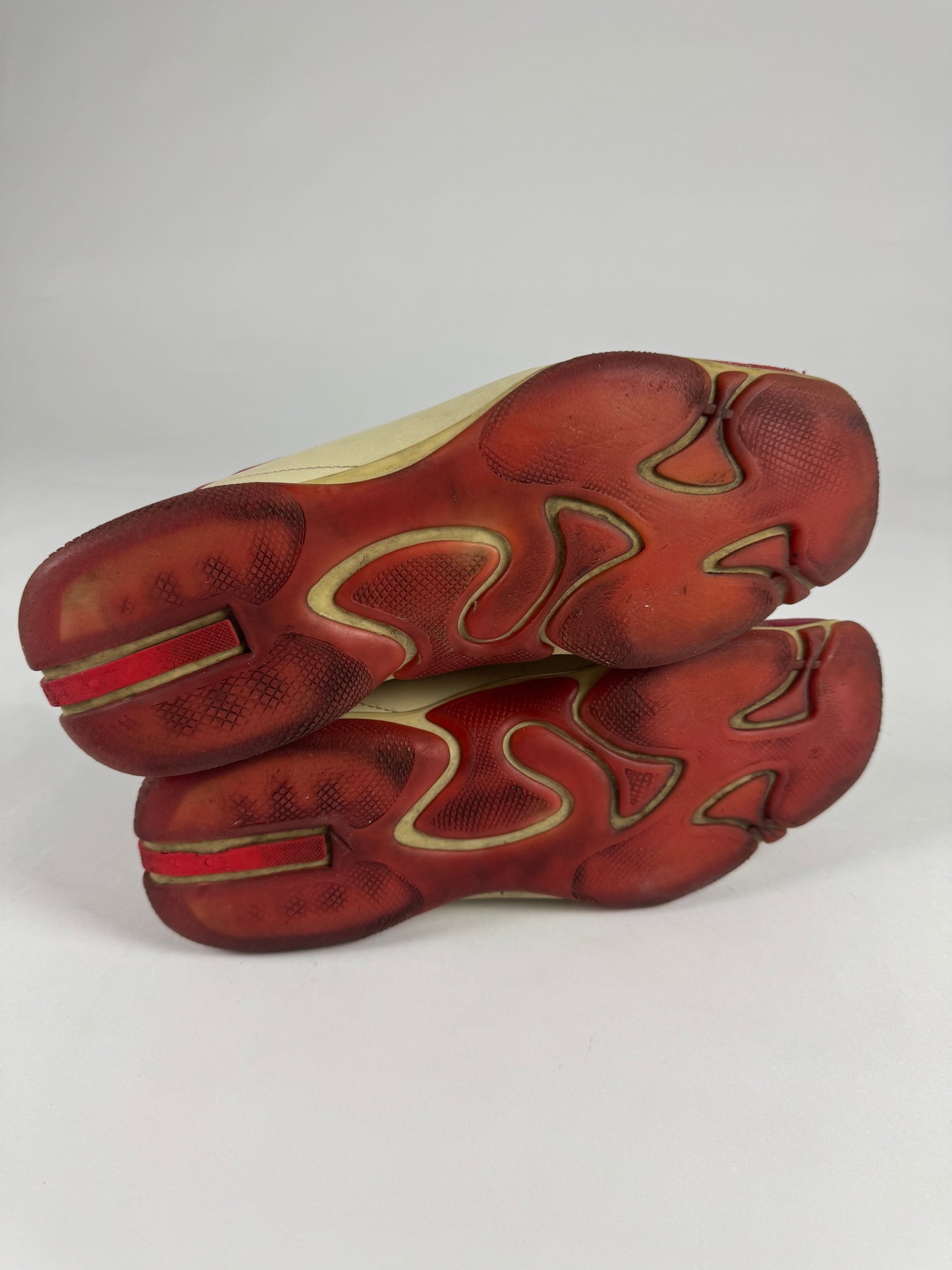 Prada Sport Red Cream Leather Shoes SS 2001 - 9 IT/44 EU