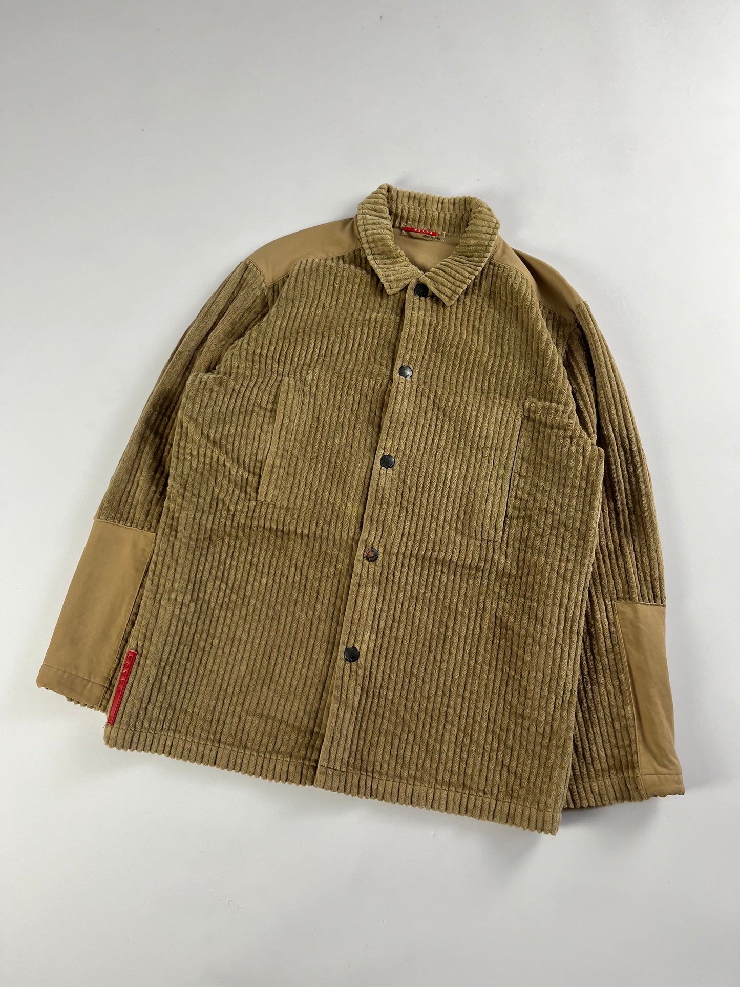 Prada Linea Rossa Ribbed Corduroy Overshirt 2000s - M