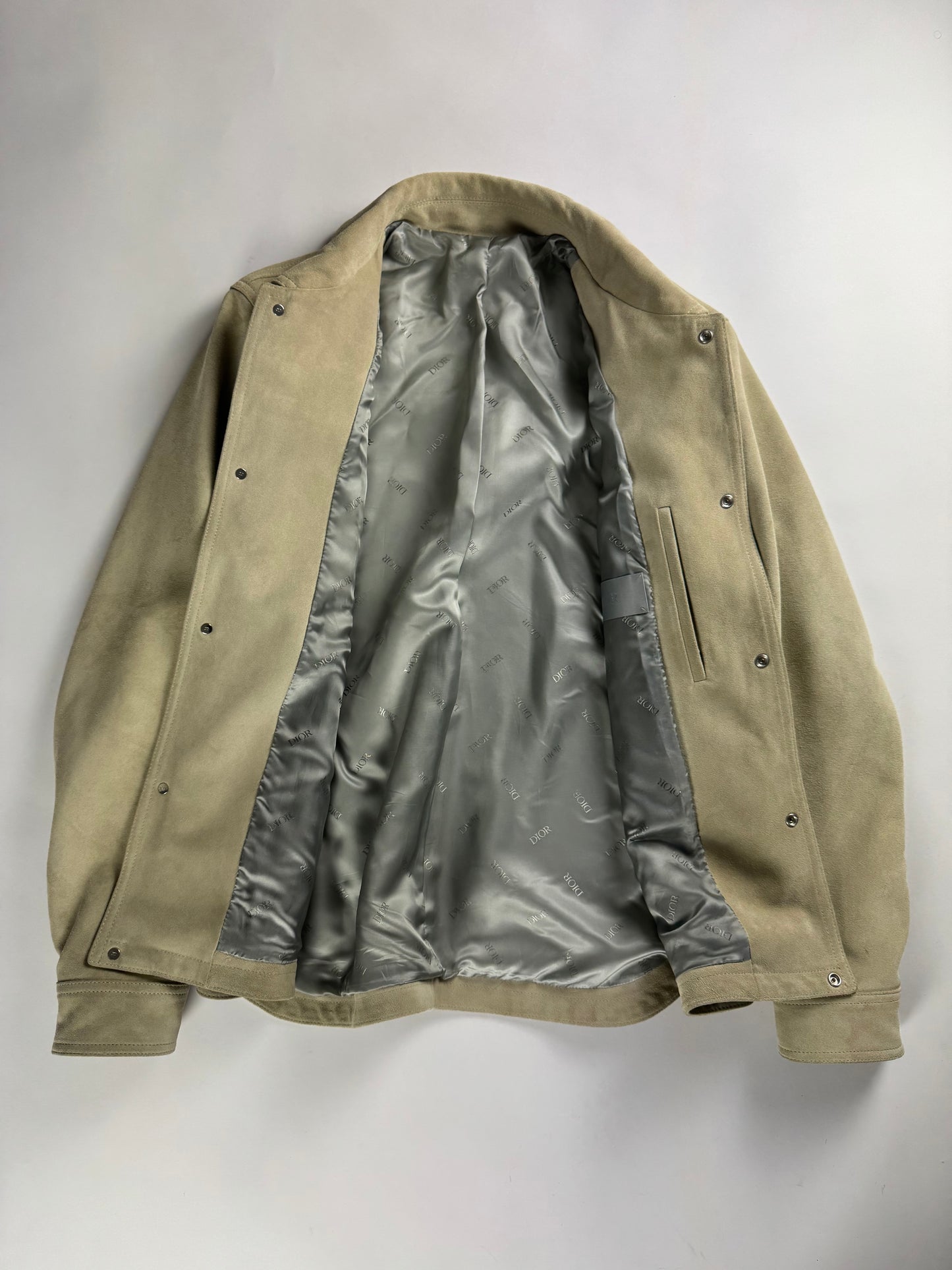 Dior Beige Suede Leather Overshirt Jacket SS 2020 - L