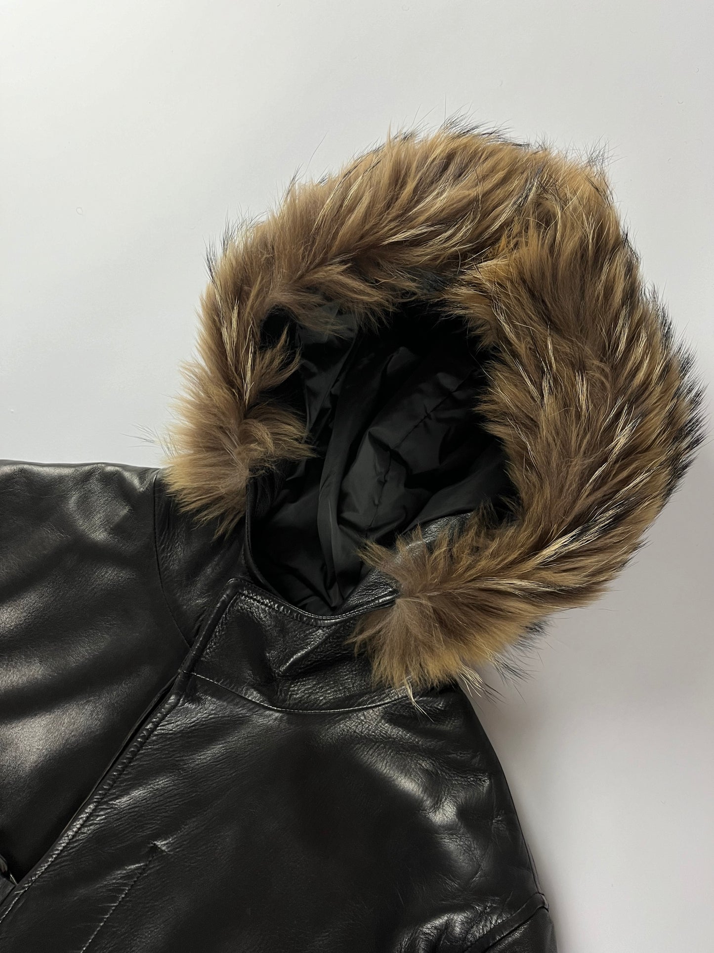 Prada Belted Premium Leather Fur Long Jacket FW 1999 - M