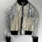 Comme des Garçons BLACK Clear PVC Transparent Polka Dot Lining Black Ribbed Trim Bomber Jacket 2020s - M