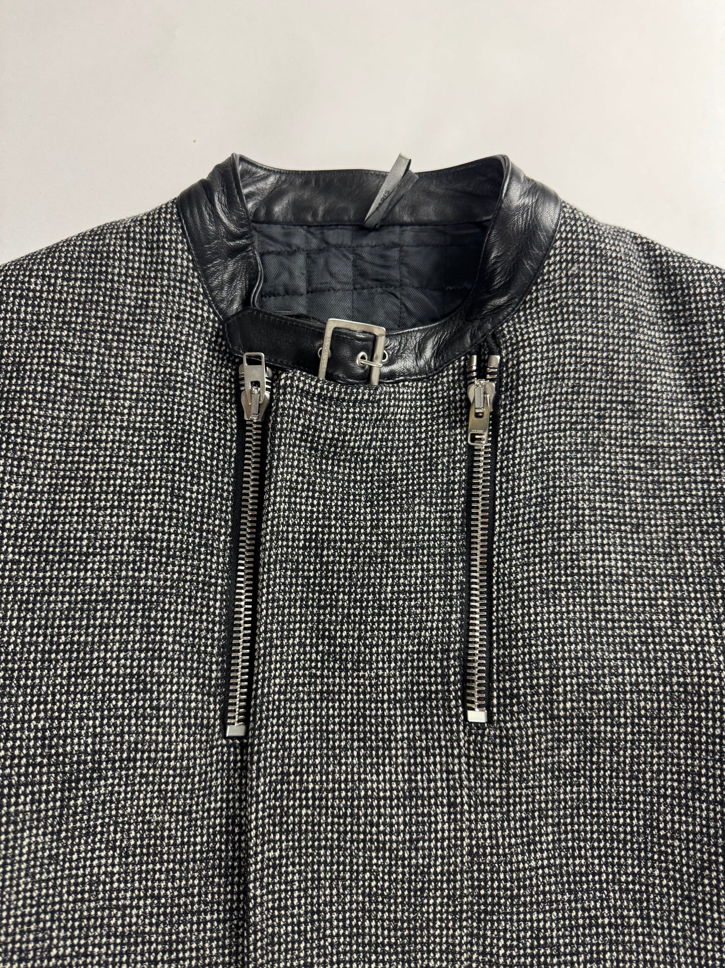 Dior Homme Wool Navigate Leather Belted Collar Bomber Jacket FW 2007 - L