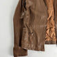 Prada Brown Soft Caramel Leather Overshirt Jacket 2000s - L